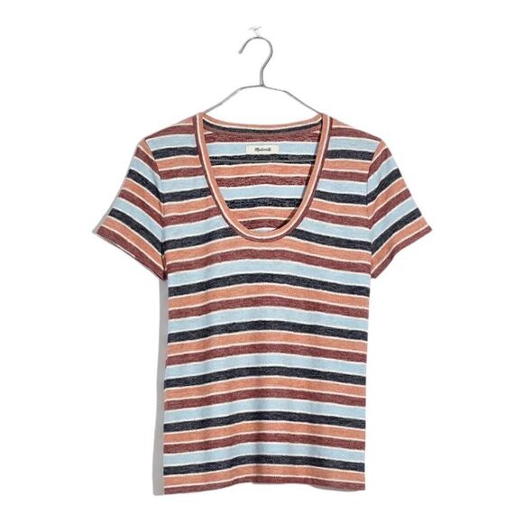 Madewell Texture Scoop Neck Colborne Stripe Tee - Picture 4 of 8